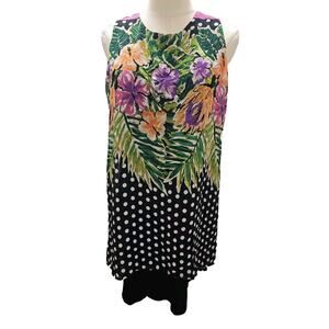 NWT Melissa Paige Chiffon Floral Sleeveless Tiered Lined Dress Tropical MP M Pet